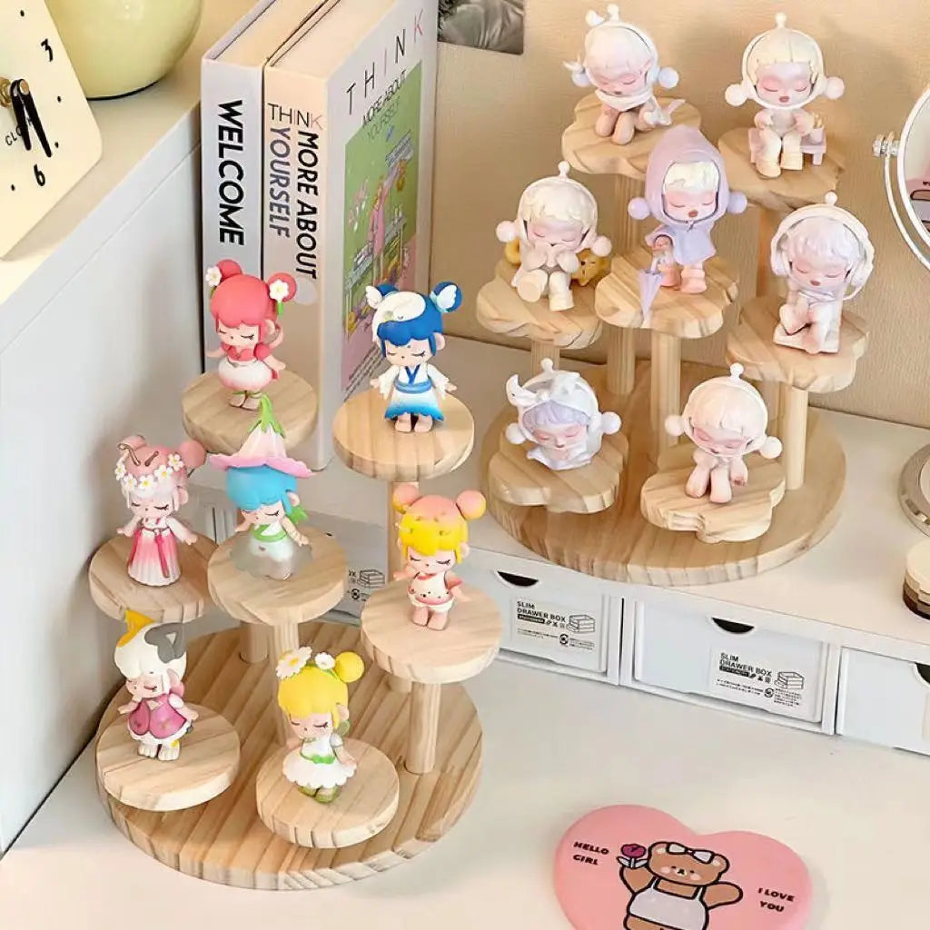 Soft Collect Wooden Display Shelf - 2-tier, 3-tier, Flower