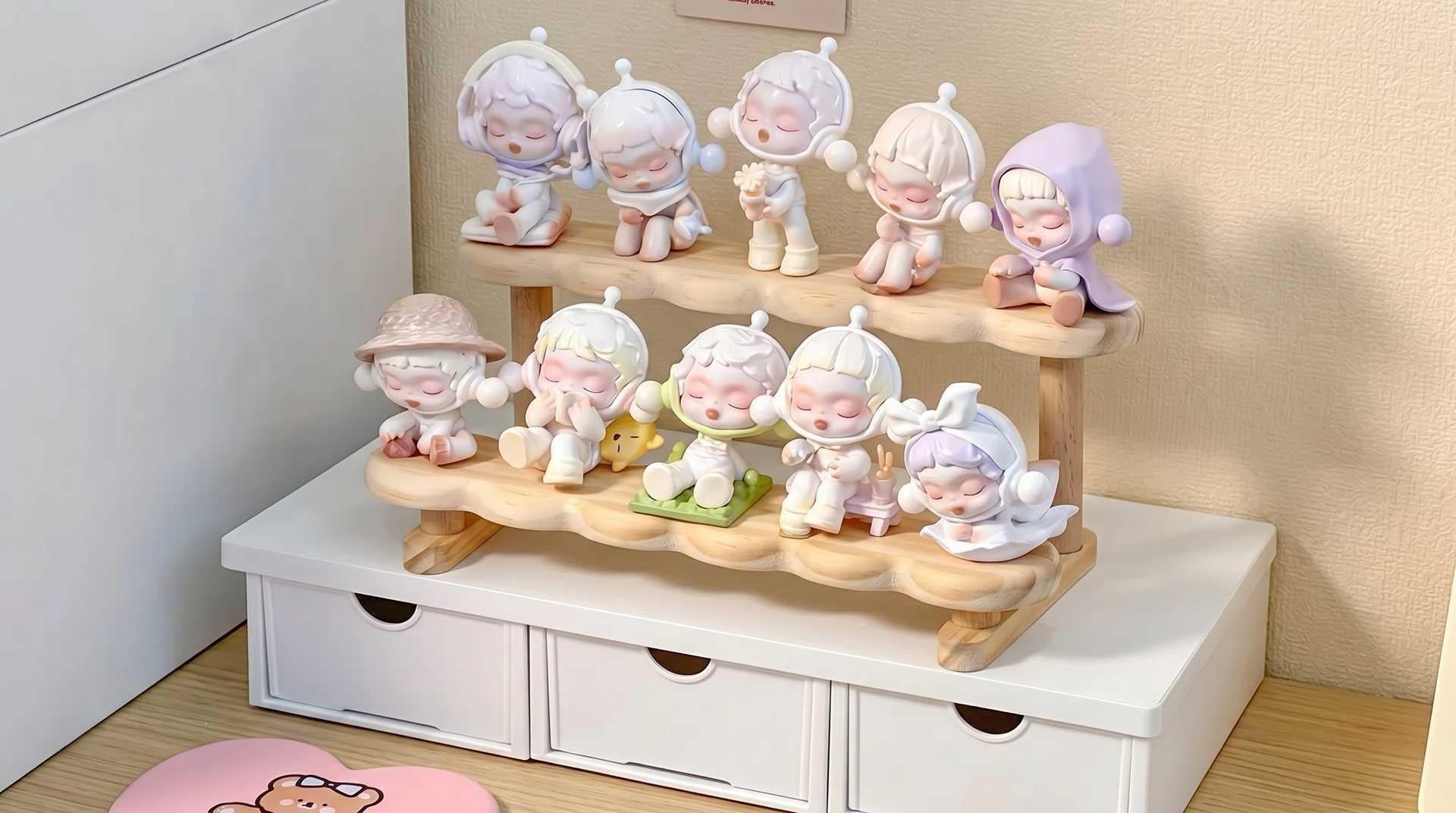 Soft Collect Wooden Display Shelf - 2-tier, 3-tier, Flower